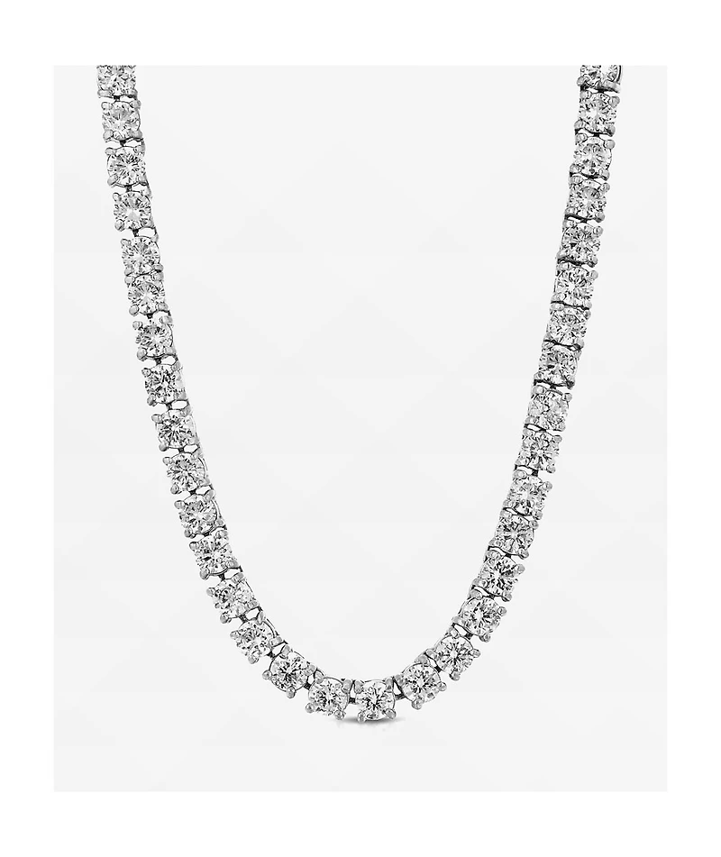 The Gold Gods 4mm 18" White Gold Tennis Chain Necklace