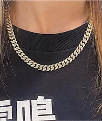 The Gold Gods 8mm Micro Diamond Cuban 18" Gold Necklace