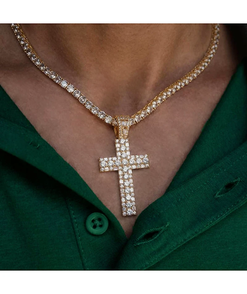 The Gold Gods Diamond Cross Tennis Chain 22" Necklace