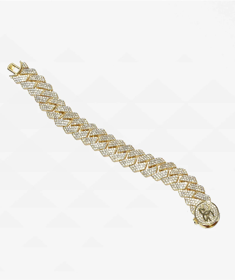 The Gold Gods Diamond Cuban Link 18mm Yellow Gold Bracelet