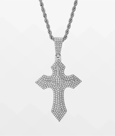 The Gold Gods Diamond Royal Cross Pendant 22" Necklace