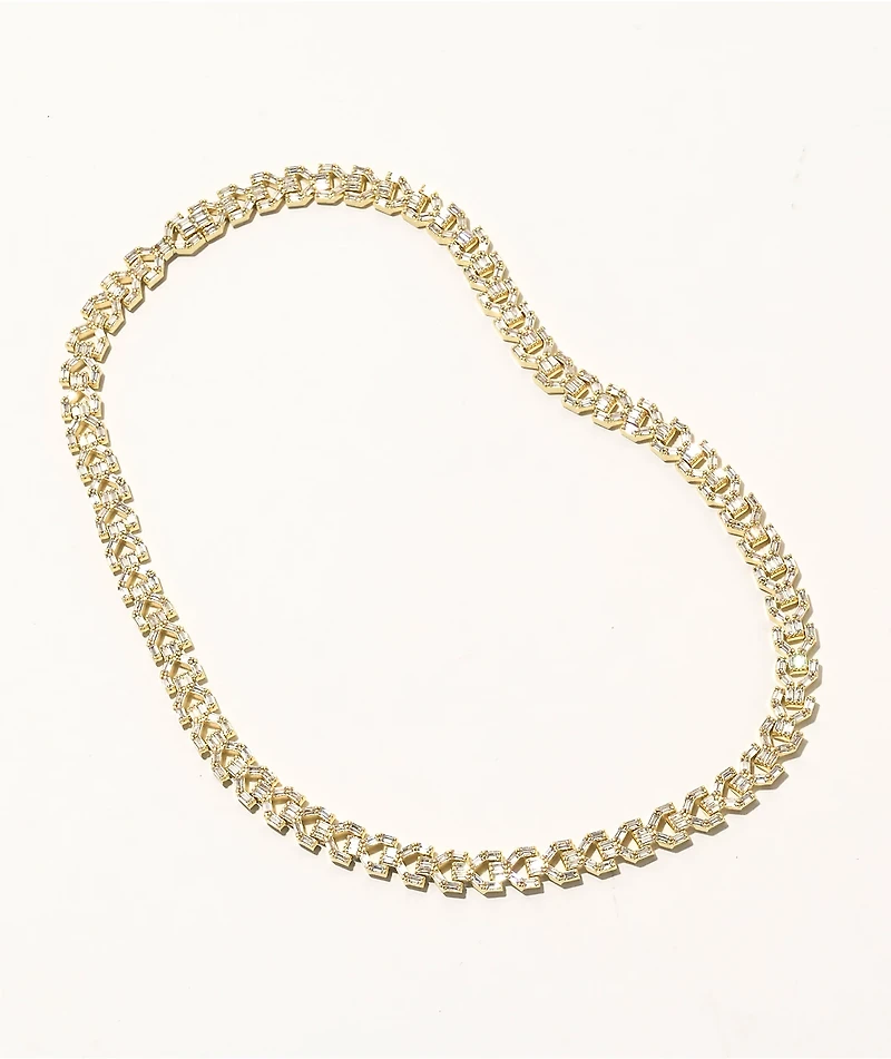 The Gold Gods Diamond Y Link 18" 8mm Gold Necklace