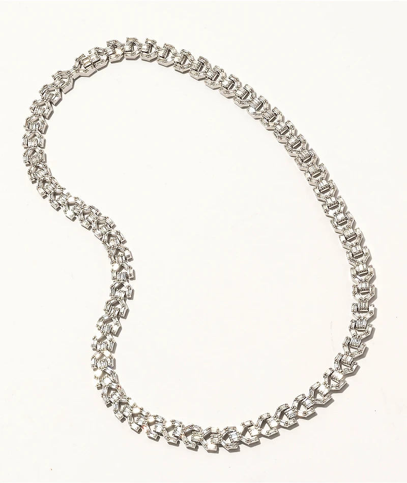 The Gold Gods Diamond Y Link 18" 8mm White Gold Necklace