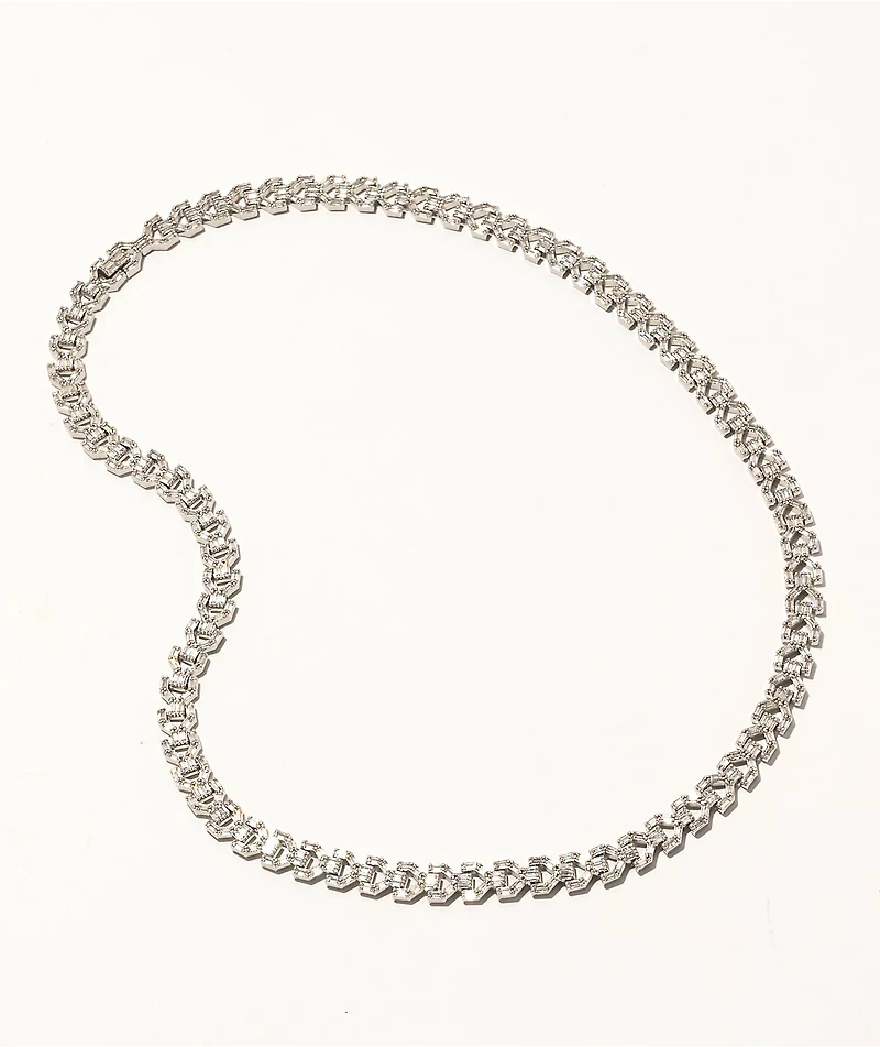 The Gold Gods Diamond Y Link 22" 8mm White Gold Necklace