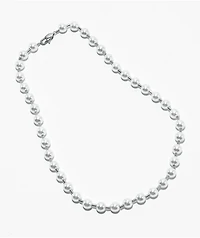 The Gold Gods Full Pearl 18" White Gold Chain Necklace