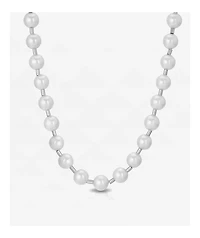 The Gold Gods Full Pearl 18" White Gold Chain Necklace