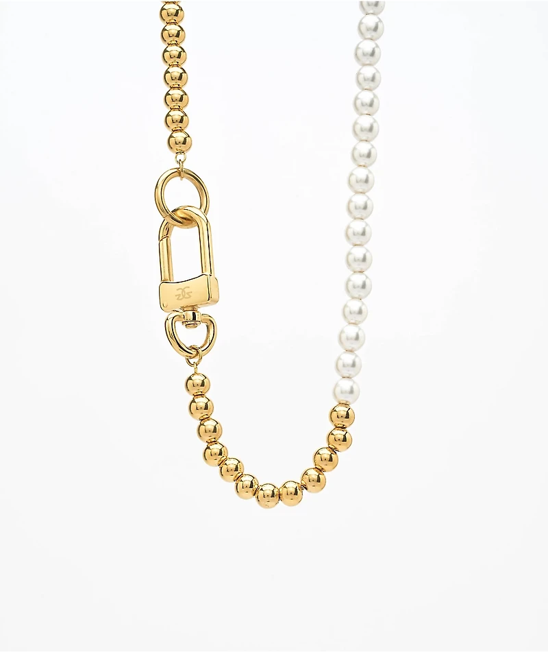 The Gold Gods Half Pearl 18" Chain Necklace