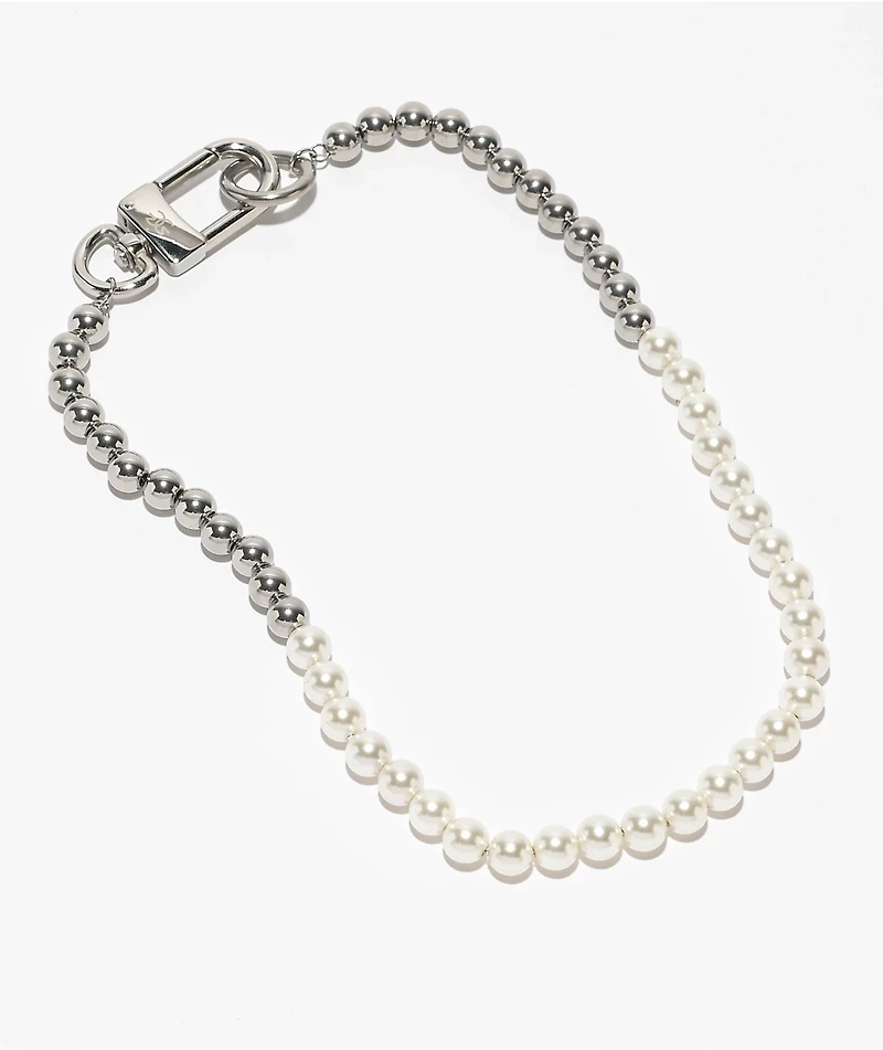 The Gold Gods Half Pearl 18" White Chain Necklace