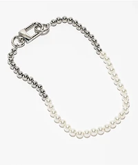 The Gold Gods Half Pearl 18" White Chain Necklace