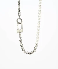 The Gold Gods Half Pearl 18" White Chain Necklace