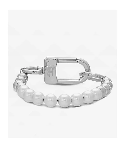 The Gold Gods Half Pearl 7.5" White Gold Bracelet
