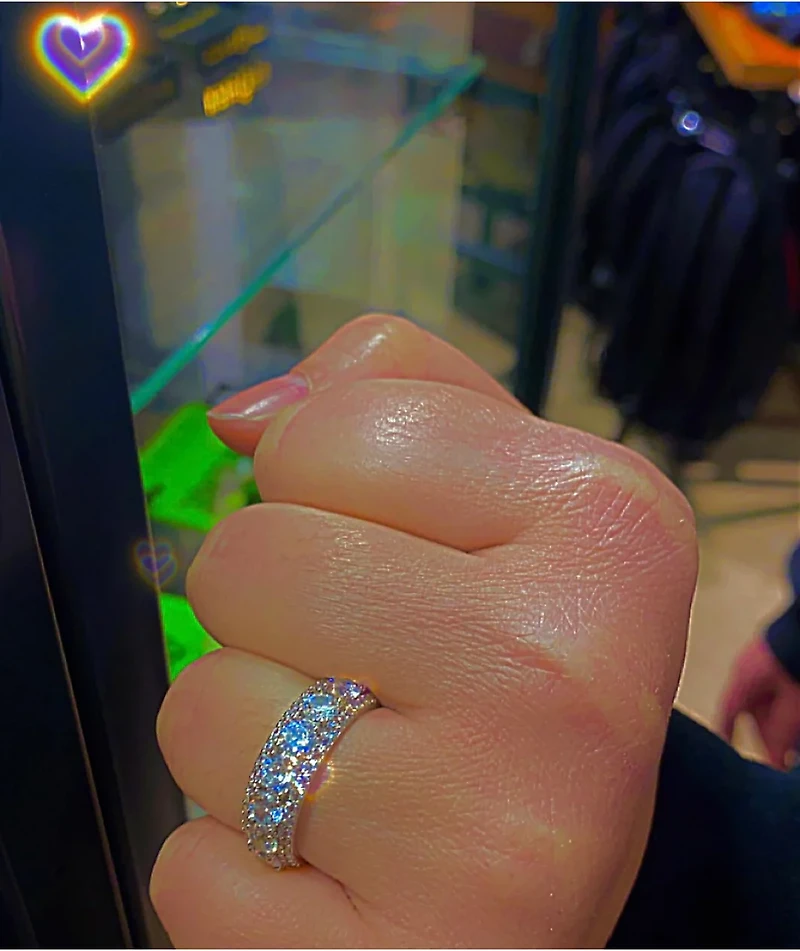 The Gold Gods King Diamond White Ring