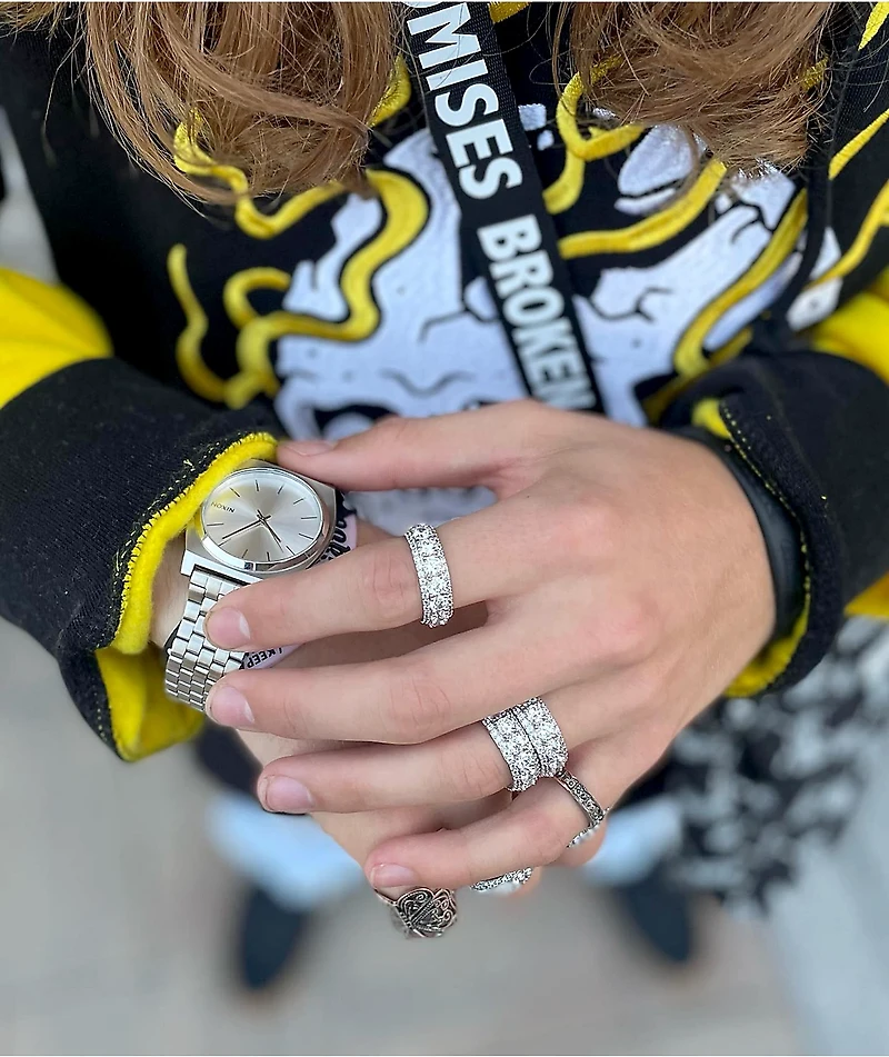 The Gold Gods King Diamond White Ring