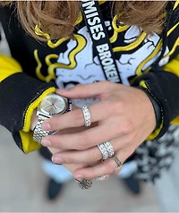 The Gold Gods King Diamond White Ring