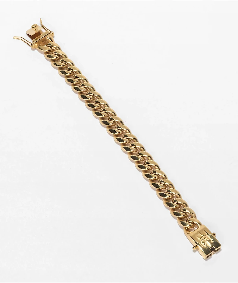 The Gold Gods Miami Cuban Link 12mm Yellow Gold Bracelet