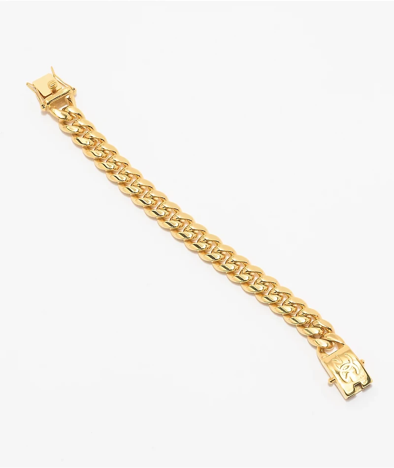 The Gold Gods Miami Cuban Link 12mm Yellow Gold Bracelet