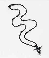 The Gold Gods Micro Angel Black Rhodium Necklace