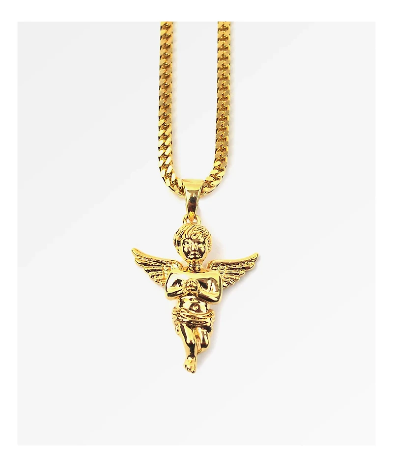 The Gold Gods Micro Angel Gold Necklace
