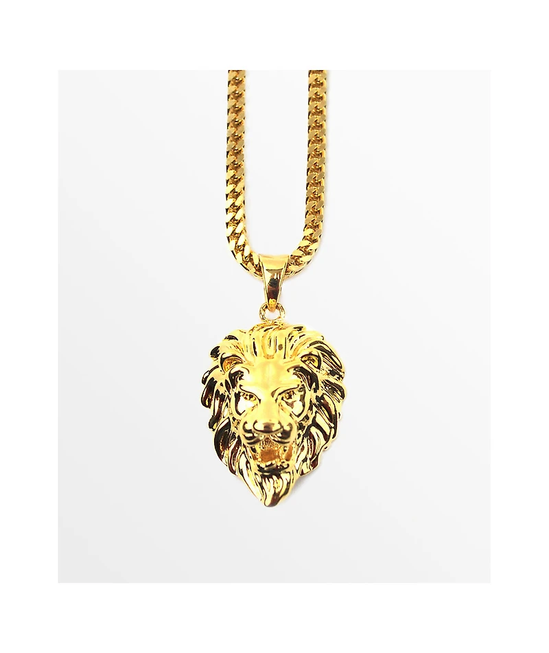 The Gold Gods Micro Lion Pendant Necklace