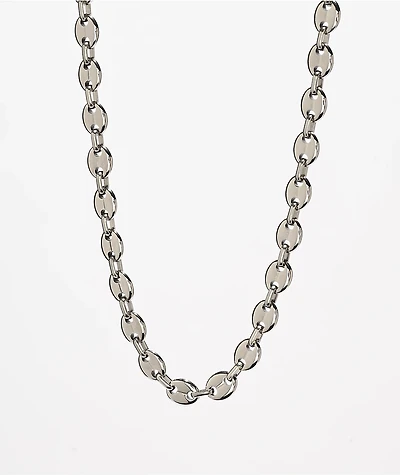 The Gold Gods Puff Link 8mm 20" White Gold Chain Necklace
