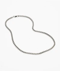 The Gold Gods Round Box Link 20" White Gold Chain Necklace