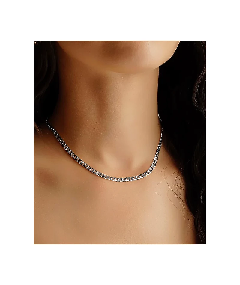 The Gold Gods Silver 20" Curb Cuban Chain Necklace