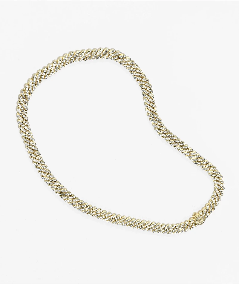 The Gold Gods Straight Diamond & 8mm Cuban Chain Necklace
