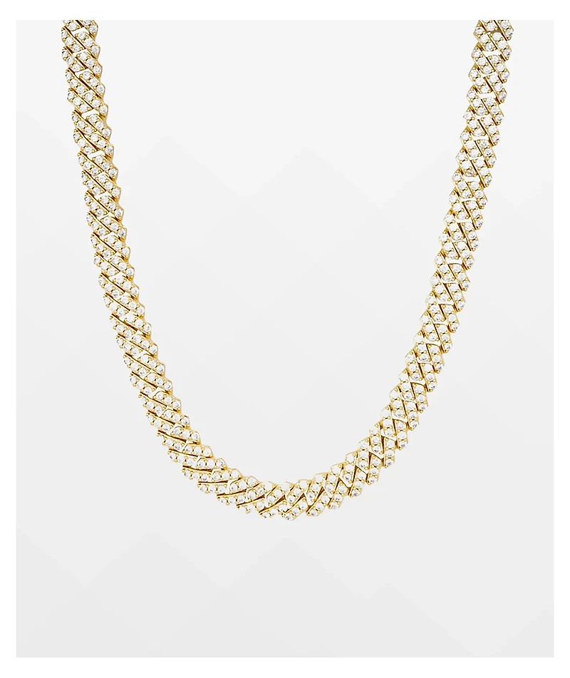 The Gold Gods Straight Diamond & 8mm Cuban Chain Necklace