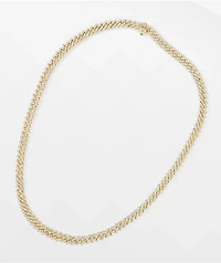 The Gold Gods Straight Edge 8mm 22" Gold Diamond Cuban Link Choker Chain Necklace
