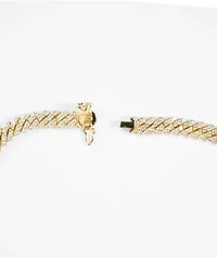 The Gold Gods Straight Edge 8mm 22" Gold Diamond Cuban Link Choker Chain Necklace
