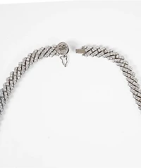The Gold Gods Straight Edge 8mm 22" Gold Diamond Cuban Link Choker Chain Necklace