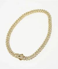 The Gold Gods Straight Edge Diamond & Gold Cuban Chain Necklace