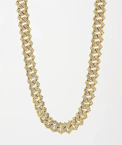 The Gold Gods Straight Edge Diamond & Gold Cuban Chain Necklace