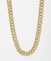 The Gold Gods Straight Edge Diamond & Gold Cuban Chain Necklace