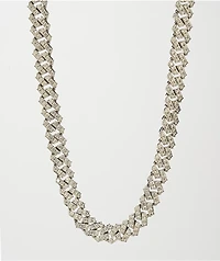 The Gold Gods Straight Edge Diamond & White Gold Cuban Chain Necklace