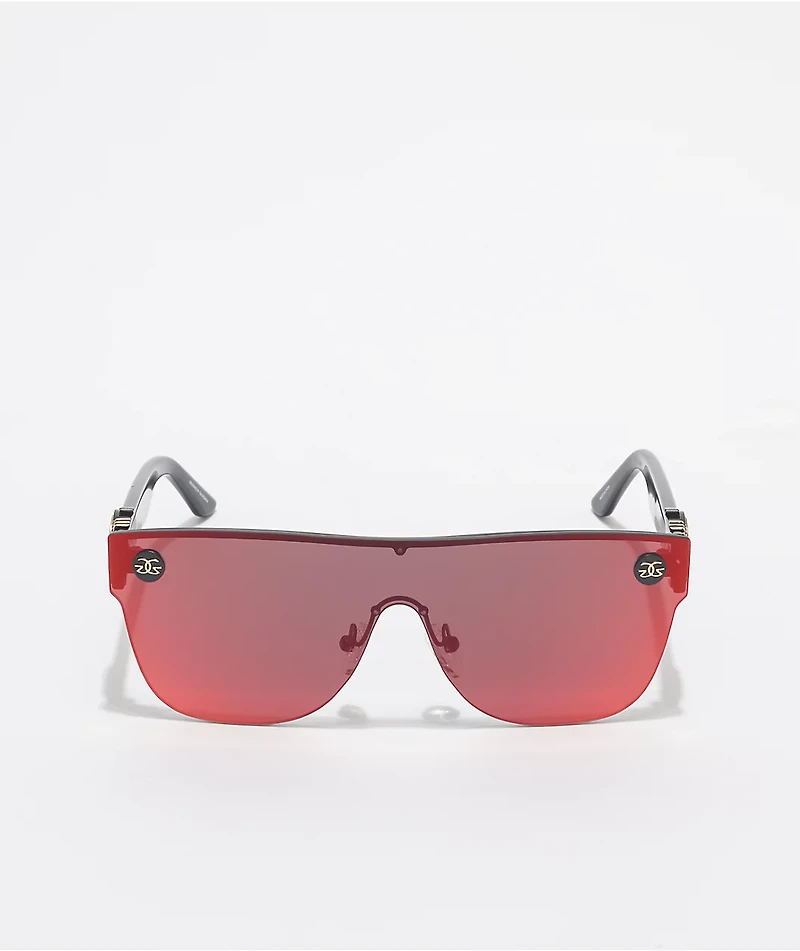 The Gold Gods The Cronos Black & Red Flash Sunglasses