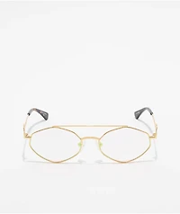 The Gold Gods The Zelus Gold & Crystal Multi Flash Sunglasses