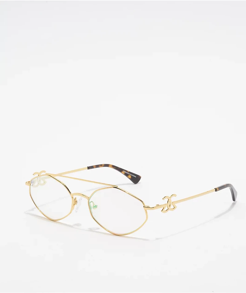 The Gold Gods The Zelus Gold & Crystal Multi Flash Sunglasses