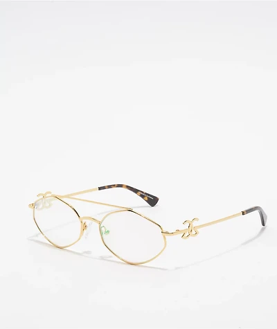 The Gold Gods The Zelus Gold & Crystal Multi Flash Sunglasses