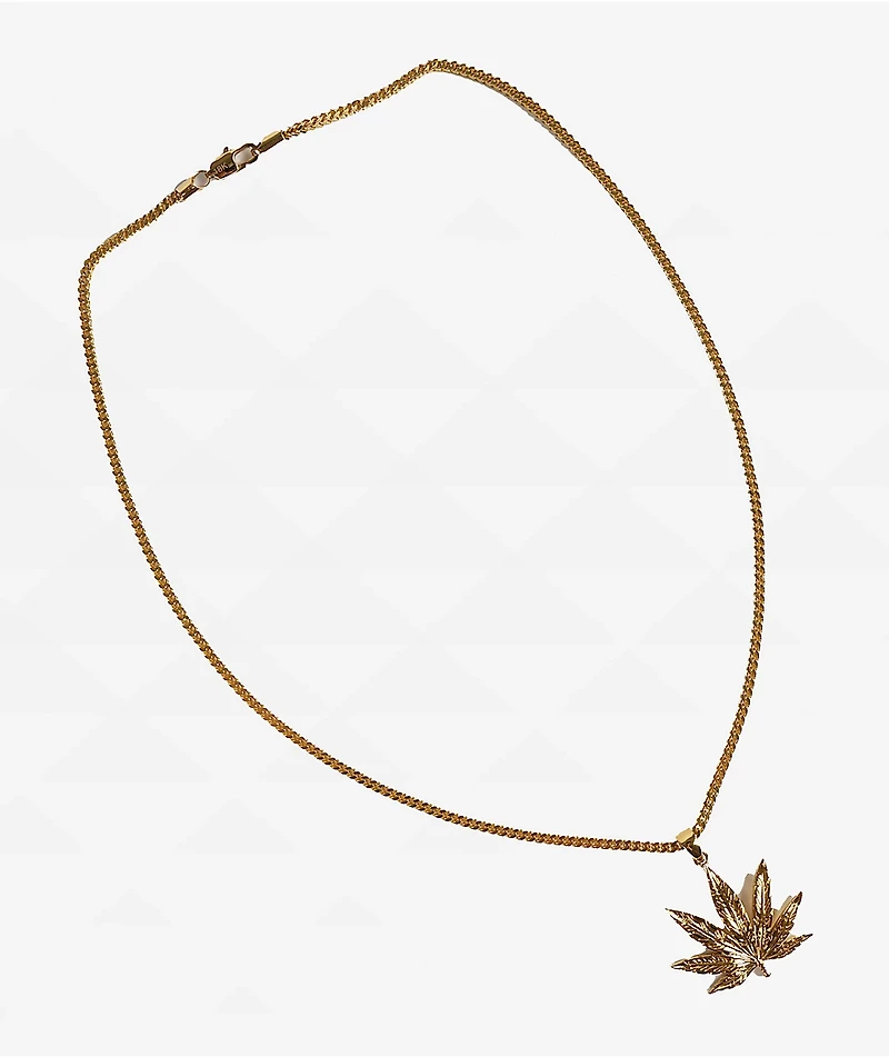 The Gold Gods Weed Leaf Franco 22" Chain Necklace