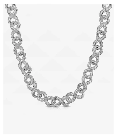 The Gold Gods White Gold Diamond 18" Infinity Link Chain Necklace