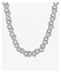 The Gold Gods White Gold Diamond 18" Infinity Link Chain Necklace