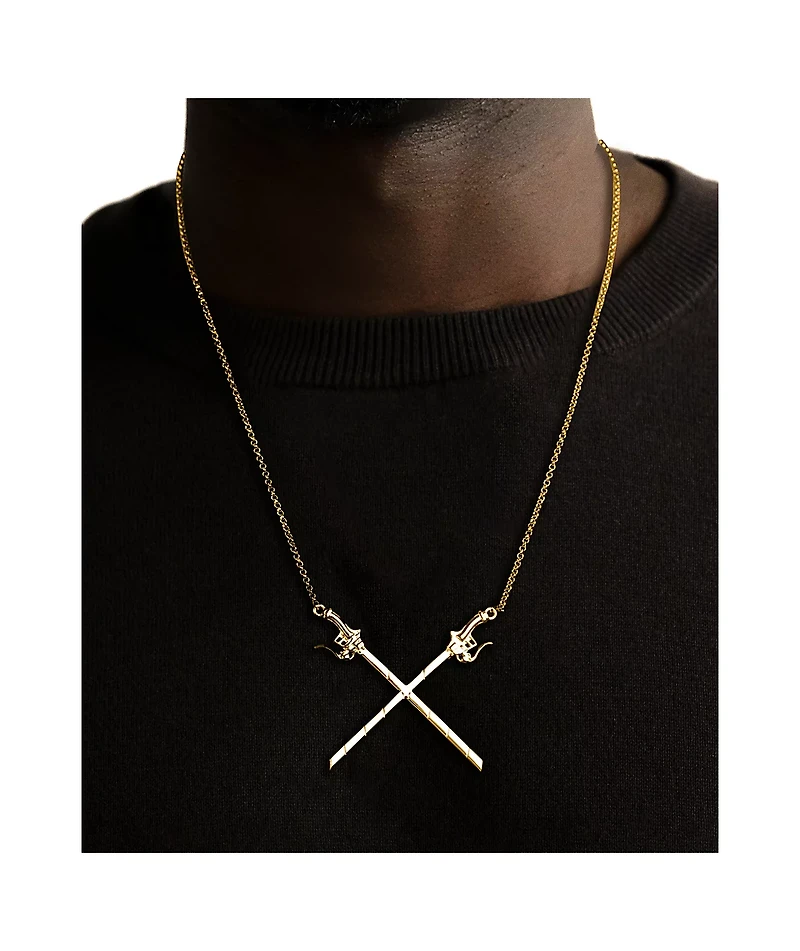 The Gold Gods x Attack On Titan Crossing Swords Yellow Chain Necklace
