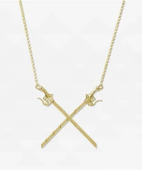The Gold Gods x Attack On Titan Crossing Swords Yellow Chain Necklace