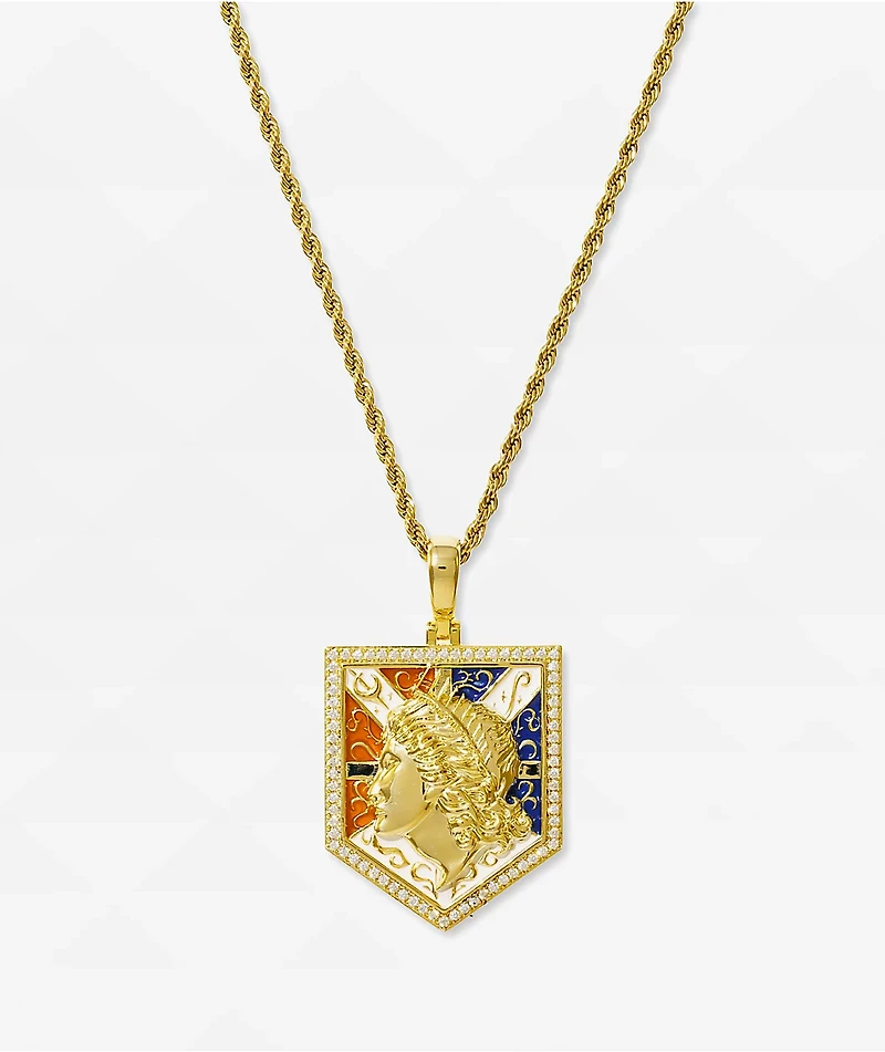 The Gold Gods x Attack On Titan Wall Maria Yellow Chain Necklace