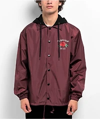 The High & Mighty Bloom Burgundy Hooded Coach Jacket