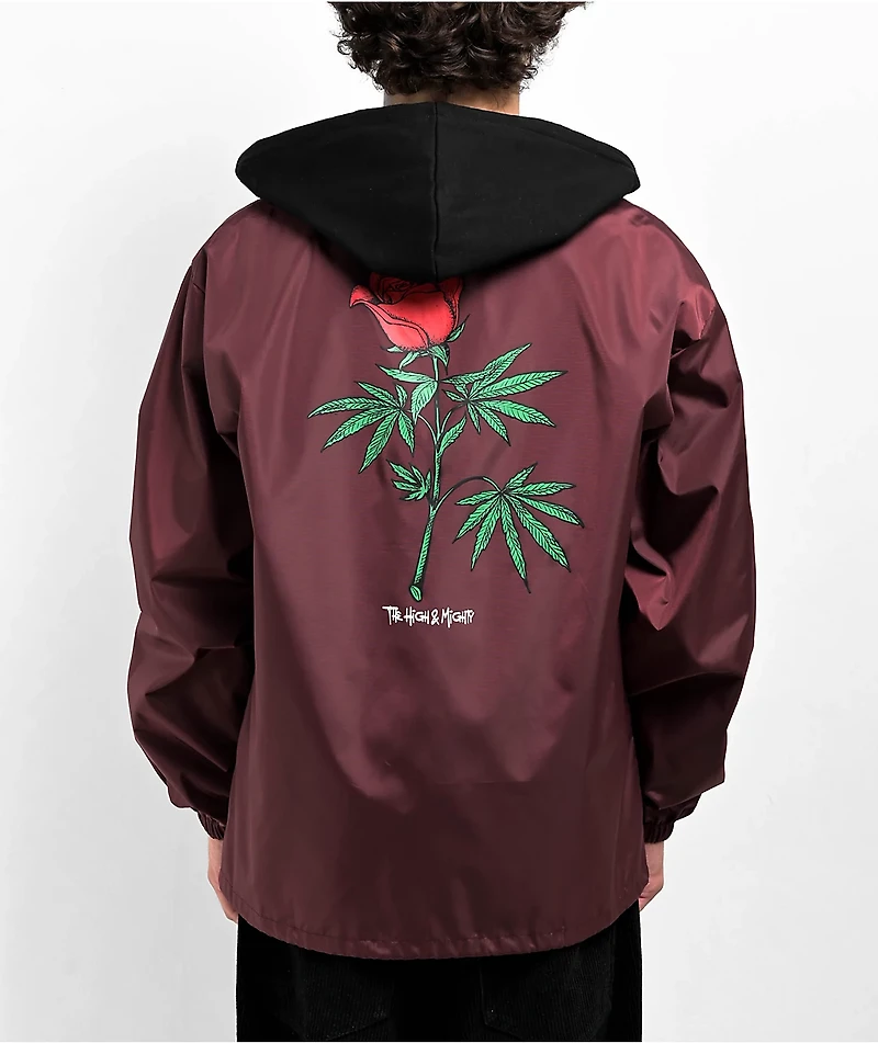 The High & Mighty Bloom Burgundy Hooded Coach Jacket