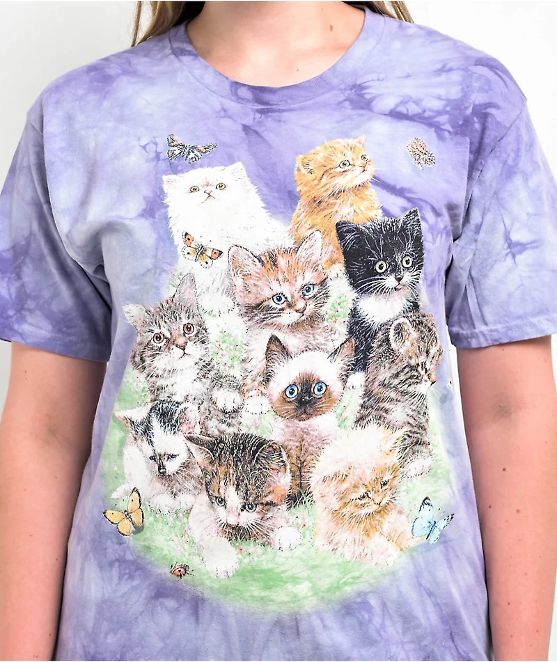 The Mountain 10 Kittens Purple Tie Dye T-Shirt