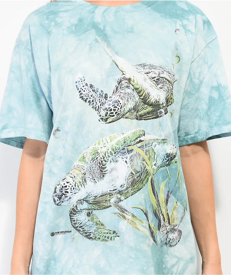 The Mountain Sea Turtle Teal Tie Dye T-Shirt