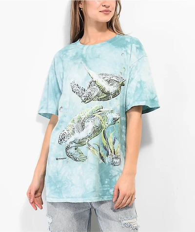 The Mountain Sea Turtle Teal Tie Dye T-Shirt